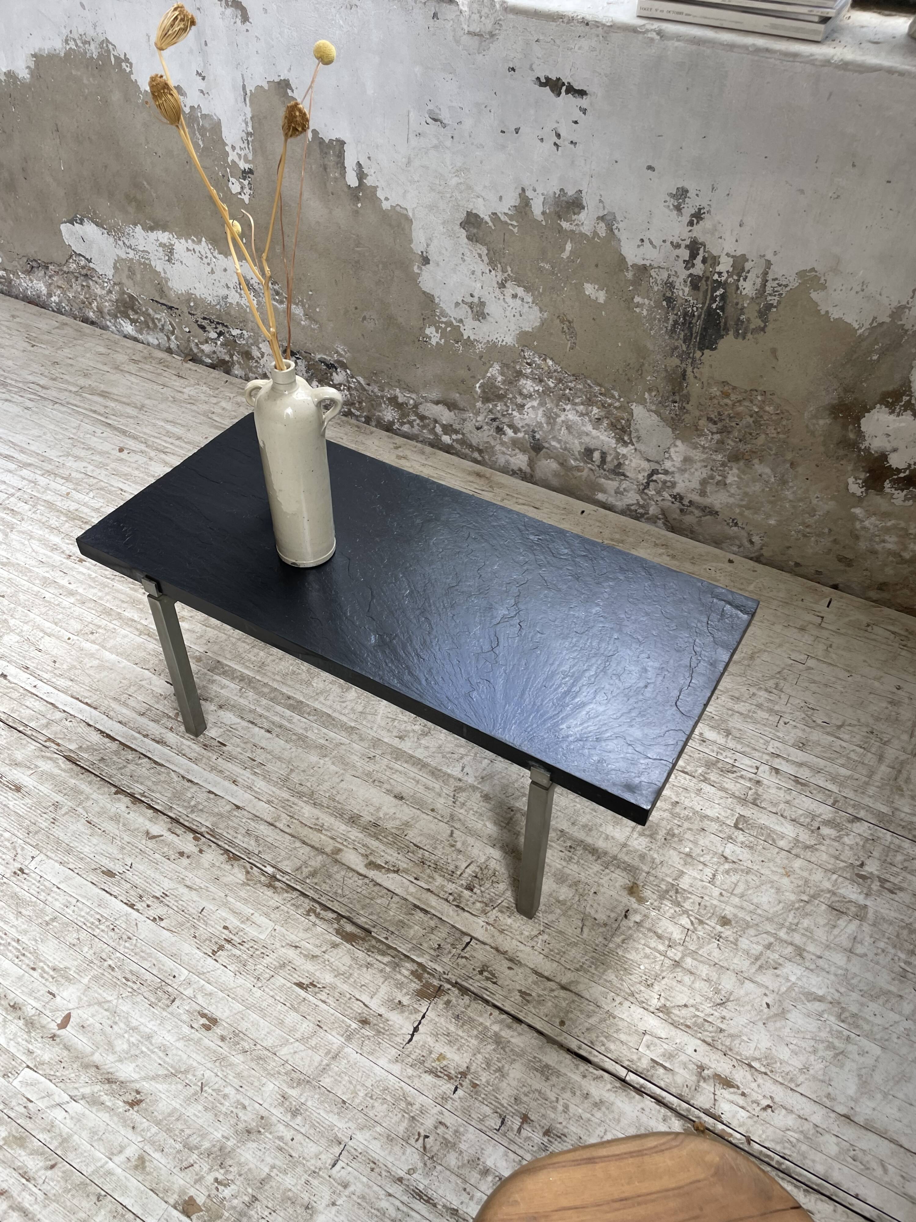 1950s slate coffee table