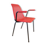 Braided plastic armchair and steel design 50s - 60s