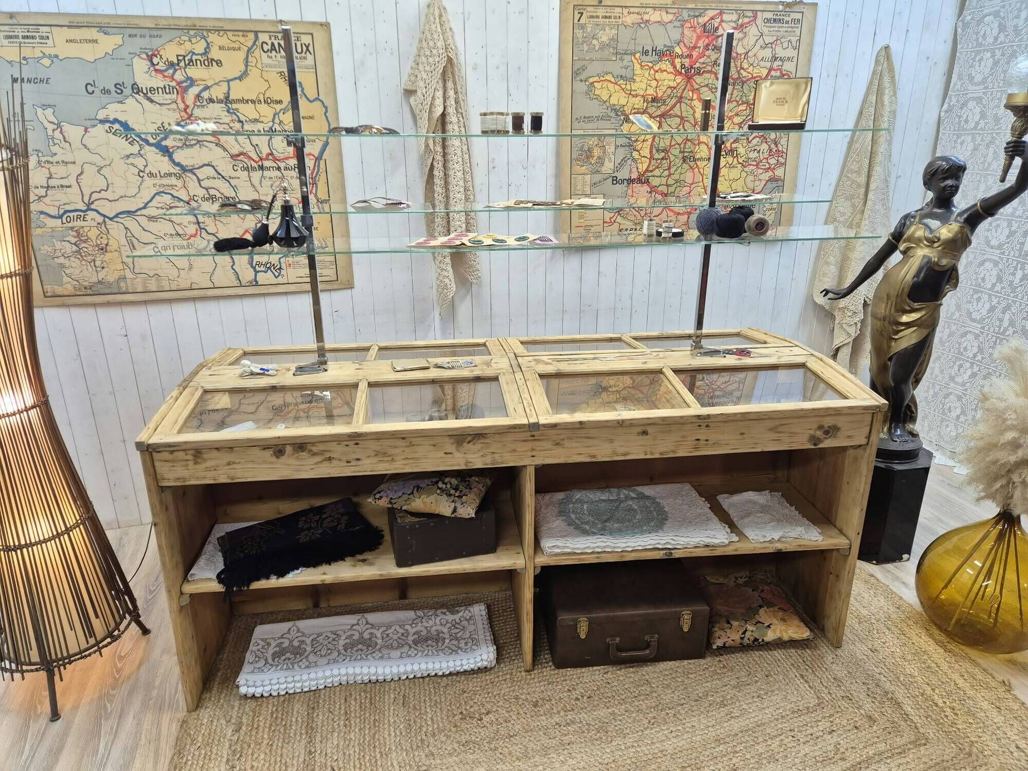Old haberdashery display cabinet