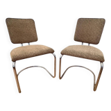 Quatre chaises Bauhaus en acier tubulaire chromé, conçues par Fritz August Breuhaus/Thonet - 1930