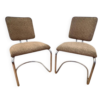 Four chrome tubular steel Bauhaus chairs by Fritz August Breuhaus/Thonet - 1930