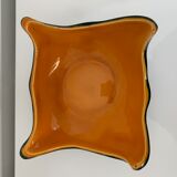 Cut handkerchief vintage ceramic two-tone free-form orange black