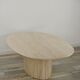Oval coffee table in Italian design travertine from the 70s