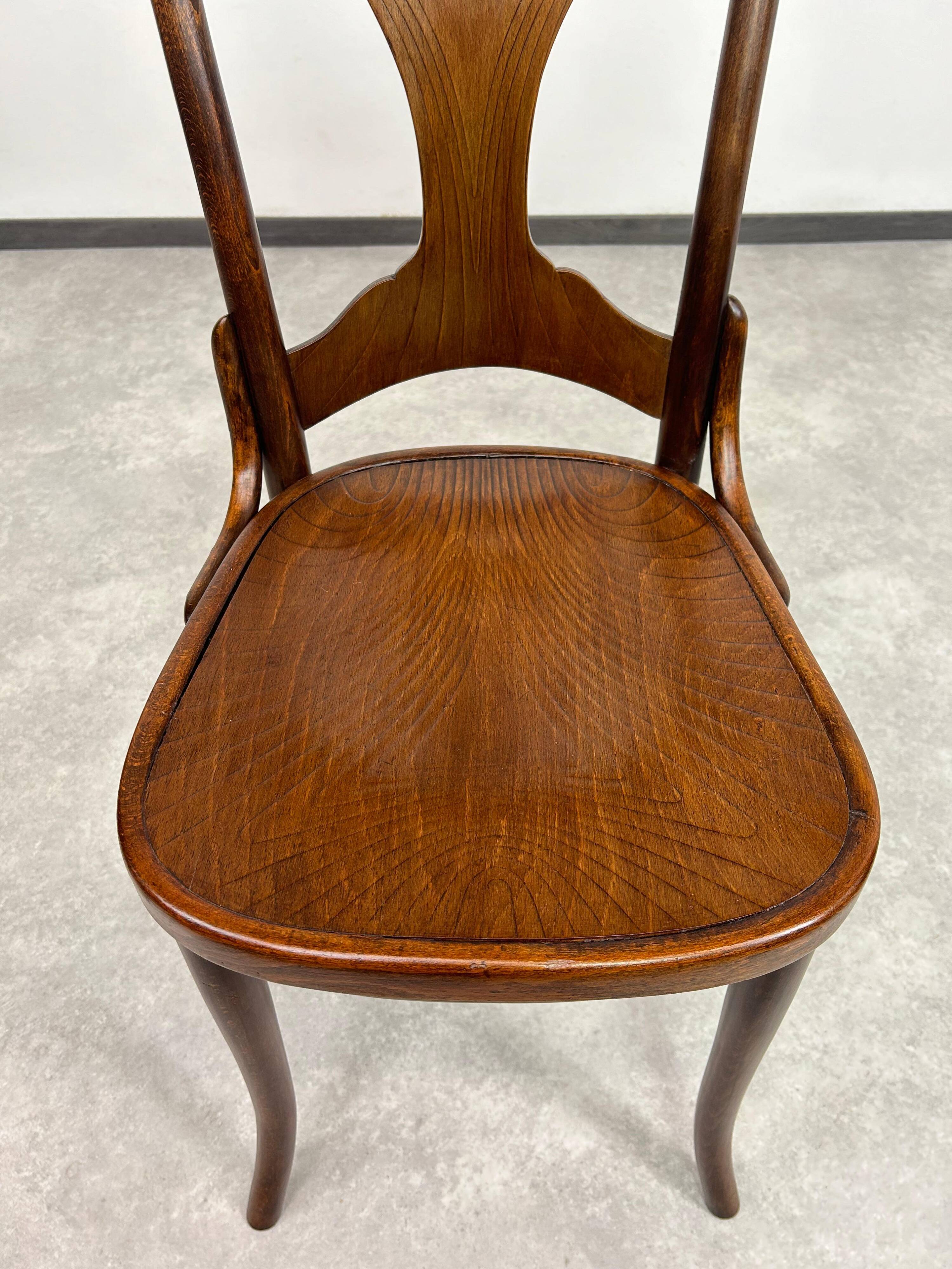 Chaise de salle à manger Jugendstil très rare n°522 par Thonet