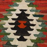 9x12 Kilim Red Green Oversize Vintage Kilim Rug, 275x370Cm