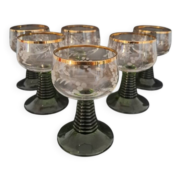 6 white wine glasses Roemer from the 1970s
