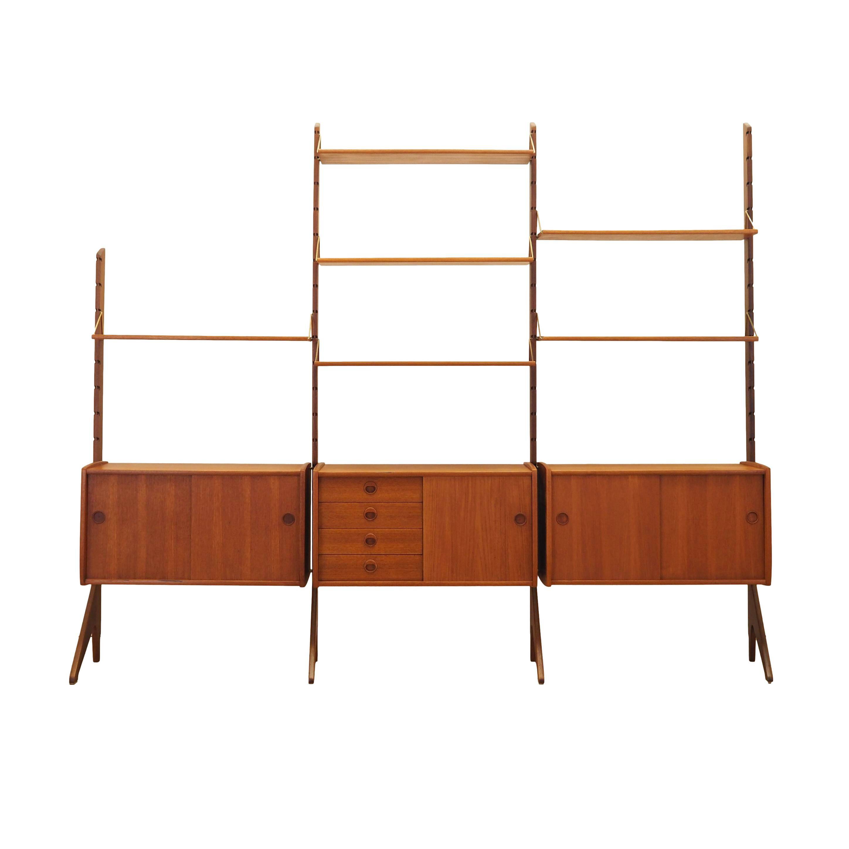 Modular teak shelf, Norwegian design, 1960s, made by Blindh.