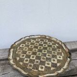 Round Florentine wooden tray