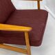 Chair created by Mr. Zieliski year 60 burgundy fabric.