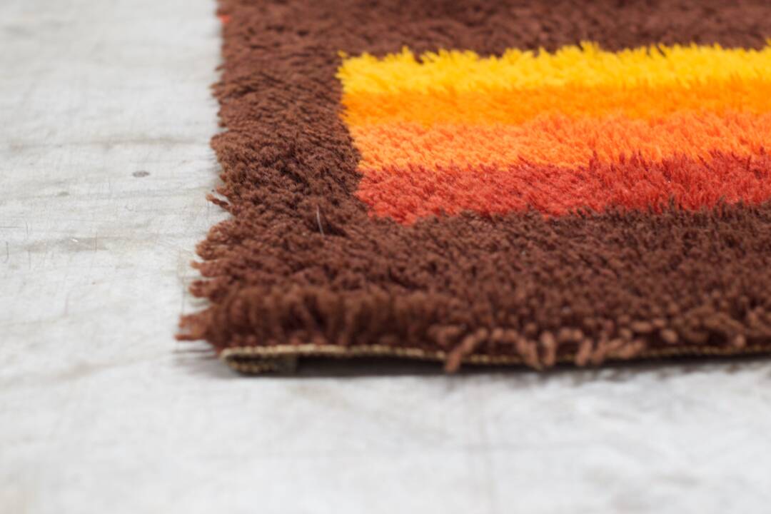 Vintage designer rug 1970 French cubist