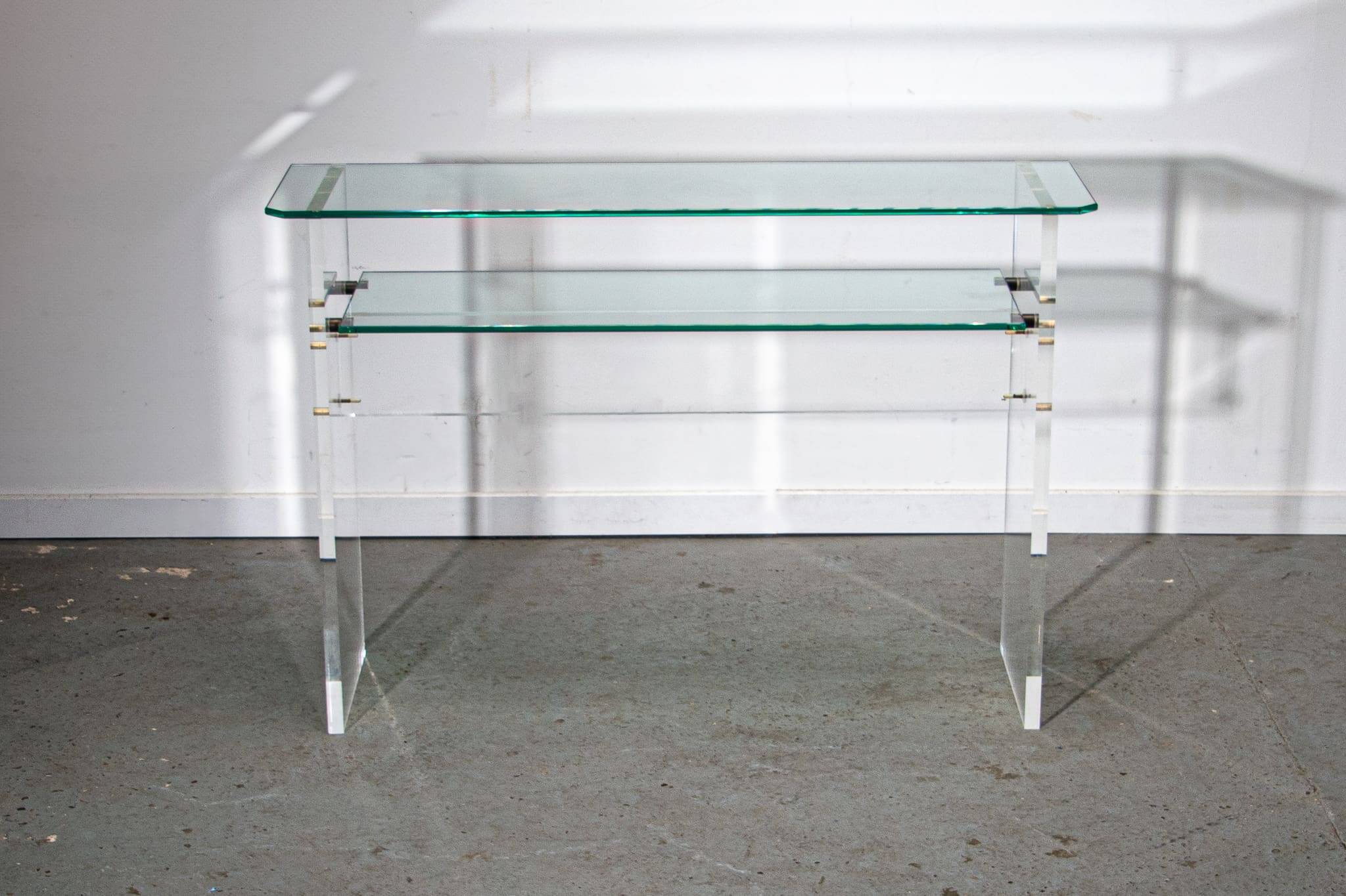 Table Console en Verre et Lucite par Roche Bobois, Circa 1980