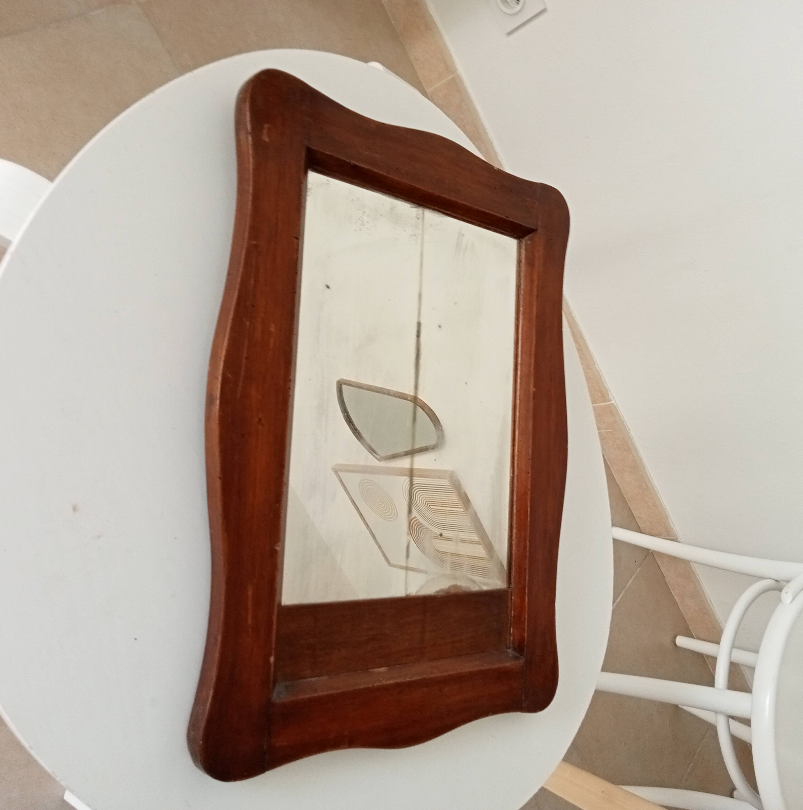 Miroir ancien en bois rustique