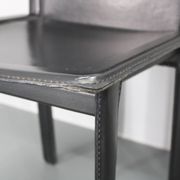 1980s Set of Four Dining Chairs in Leather in Matteo Grassi Style, Italy