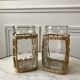 Duo of glass jars surrounded by vintage bamboo