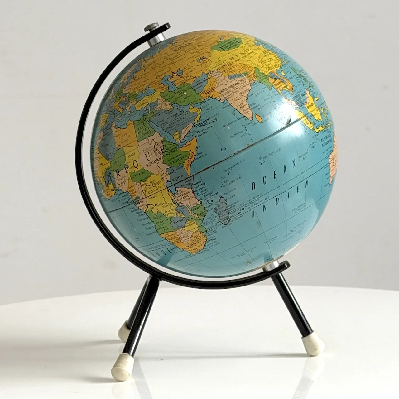Vintage 1960s metal globe
