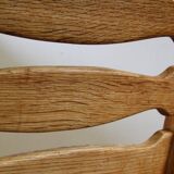 Vintage 1960s Danish farmhouse oak dining chairs in the style of Henning Kjærnulf