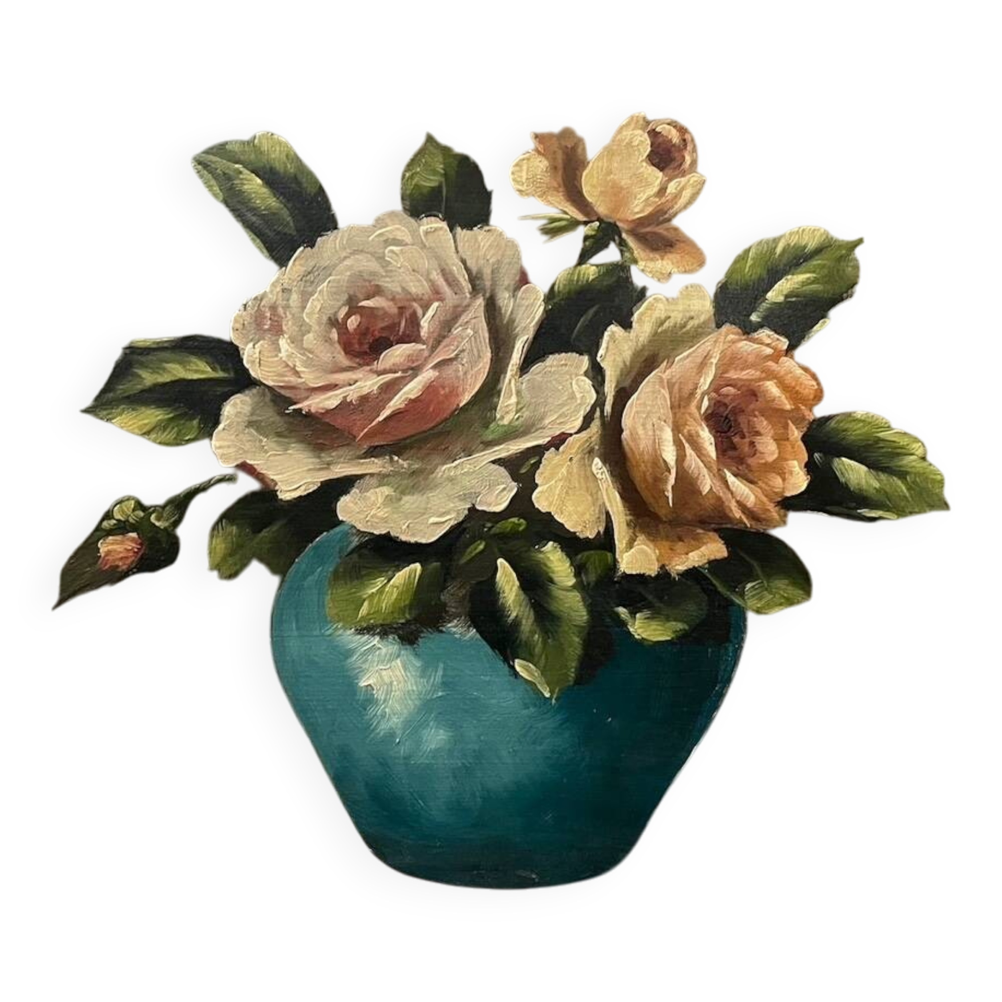 Old painting oil on panel signed J. Troquet