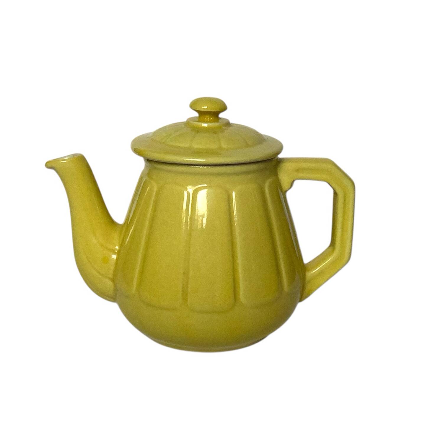Vintage yellow ceramic teapot