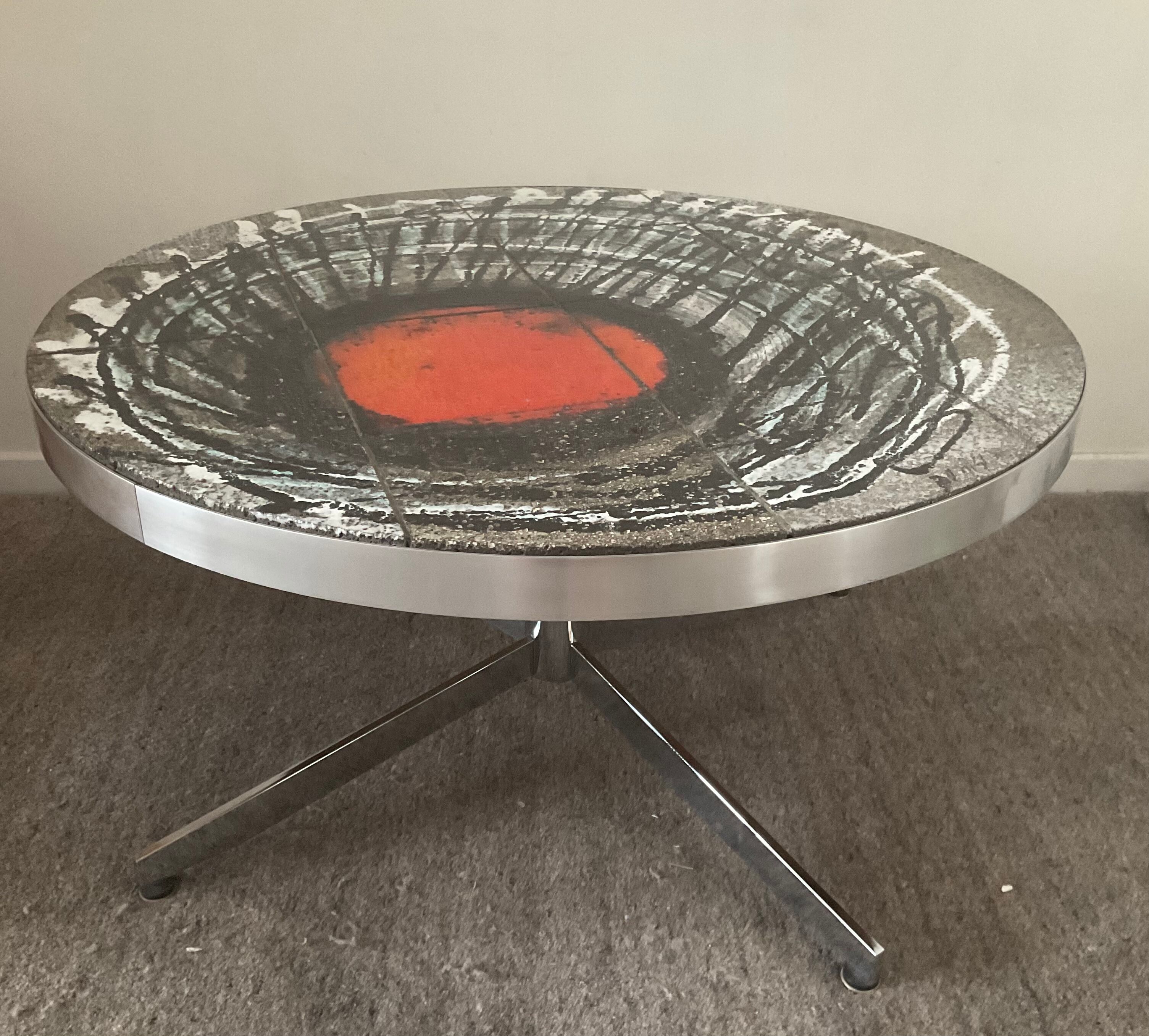 De Nisco coffee table from the 60s and 70s ceramic signed