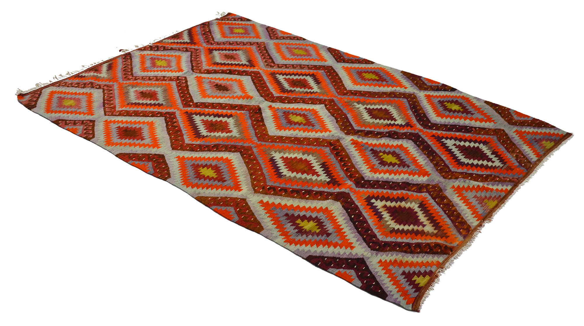Vintage Colourful Turkish Kilim Rug 170x257 cm Handmade Wool