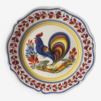 Assiette en céramique Henriot Quimper à décor d'oiseau