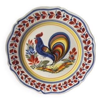 BEAUTIFUL HENRIOT QUIMPER CERAMIC PLATE WITH BIRD DECORATION