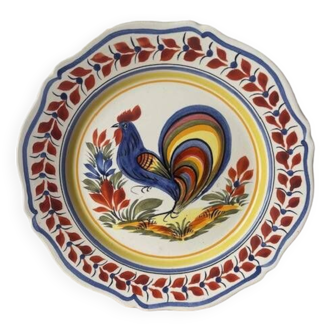 Assiette en céramique Henriot Quimper à décor d'oiseau