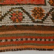 Brick Red Geometric Style Turkish Oushak Runner Rug, 90x340 Cm