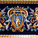 Cake dish cake Gien Renaissance blue background