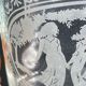 BOUTEILLES Verre Gravé et Bois VINTAGE