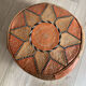 Moroccan leather pouf