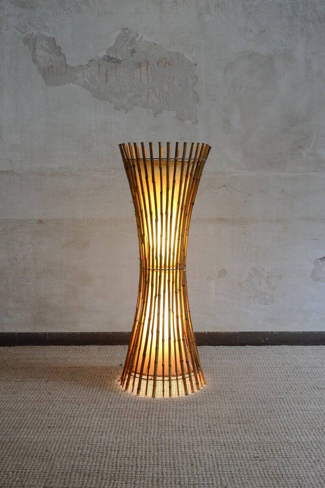 Bamboo floor lamp, 1960s