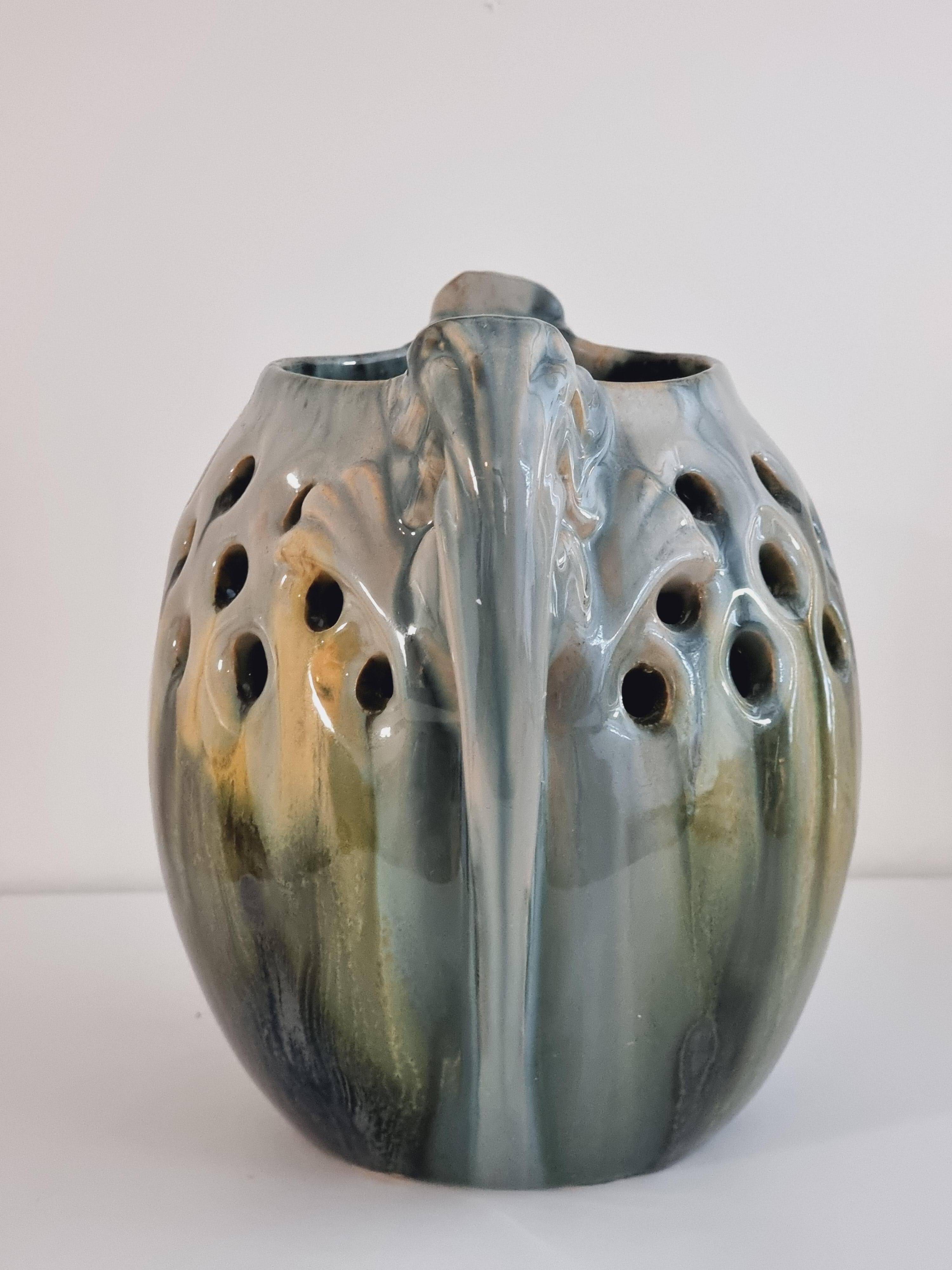 Michael Andersen & Son (MA&S) rare ceramic vase, Jugend, early 20th century, Denmark.