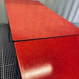 Vintage red formica table from the 60s with extensions