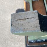 Patinated green baluster table