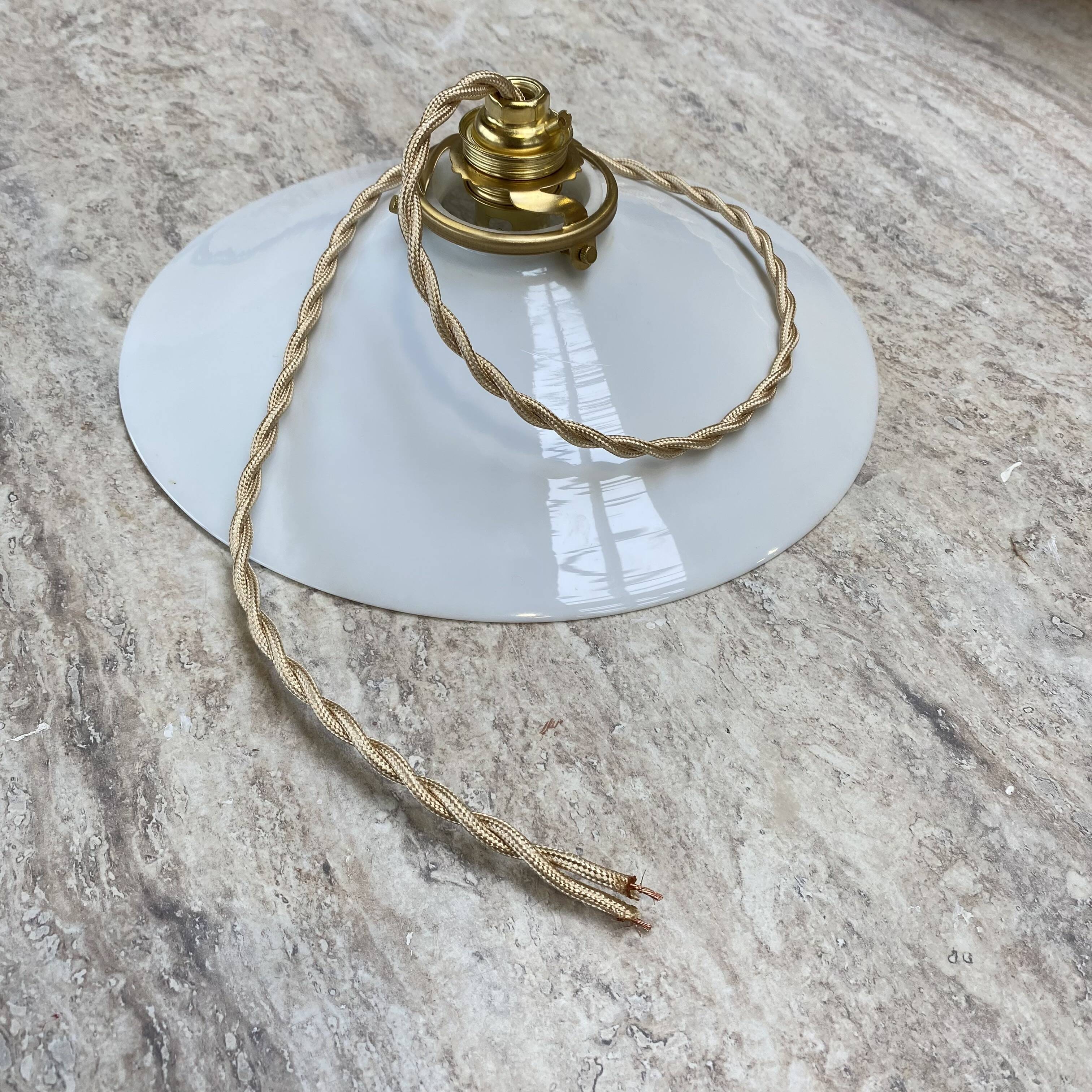 Vintage white opaline pendant light