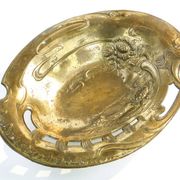 Art Nouveau gold-plated dish from Zolberg, Poland, 1900s