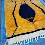 Mustard and black Berber rug 250/150 cm