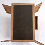 Double-sided oak and leather desk