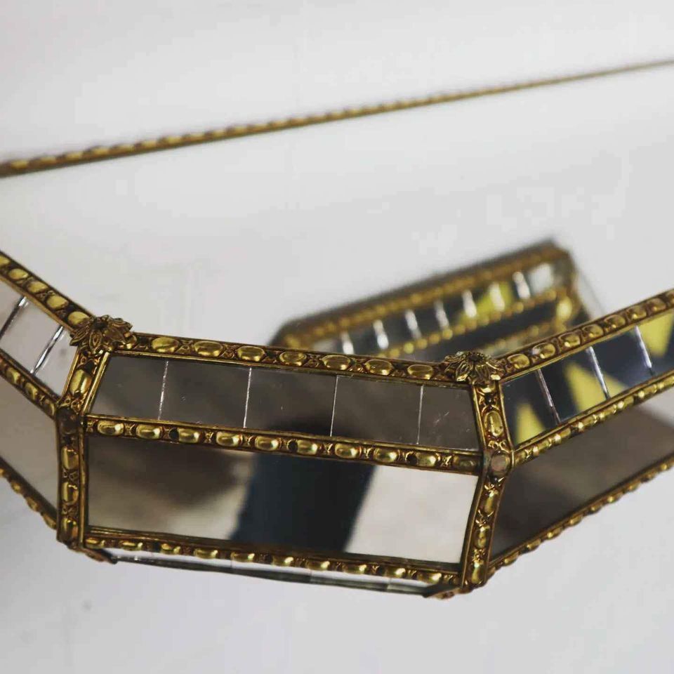 Vintage Spanish mosaic mirror with console, 59x85 cm