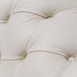 3-seater vintage Chesterfield sofa in white leather, 1970s modernist