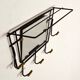 Black and gold brass wall-mounted coat rack / hat rack, 1950s