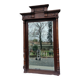 Old large carved wooden mirror