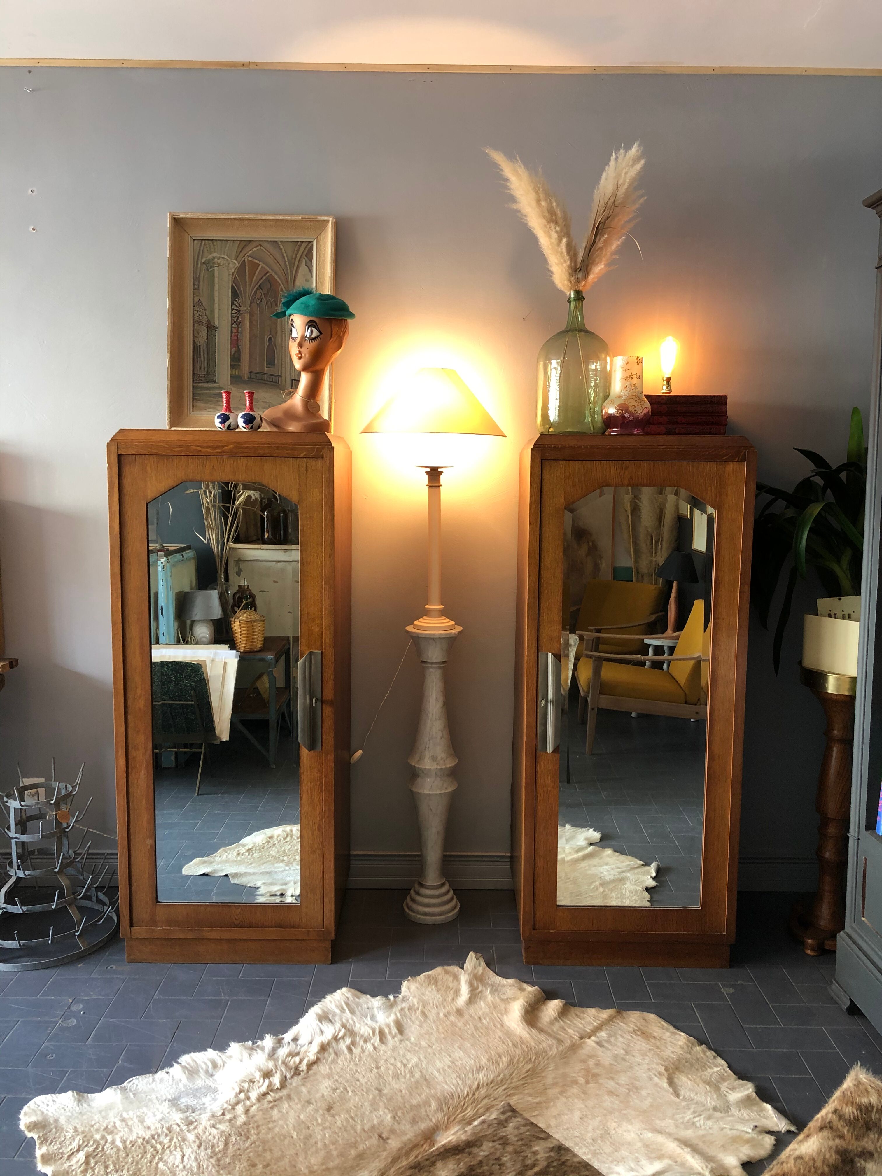 Art deco twin cabinets