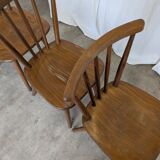 Ensemble de 4 chaises de salle à manger Windsor vintage : en bois des années 50 / STOL Kamnik