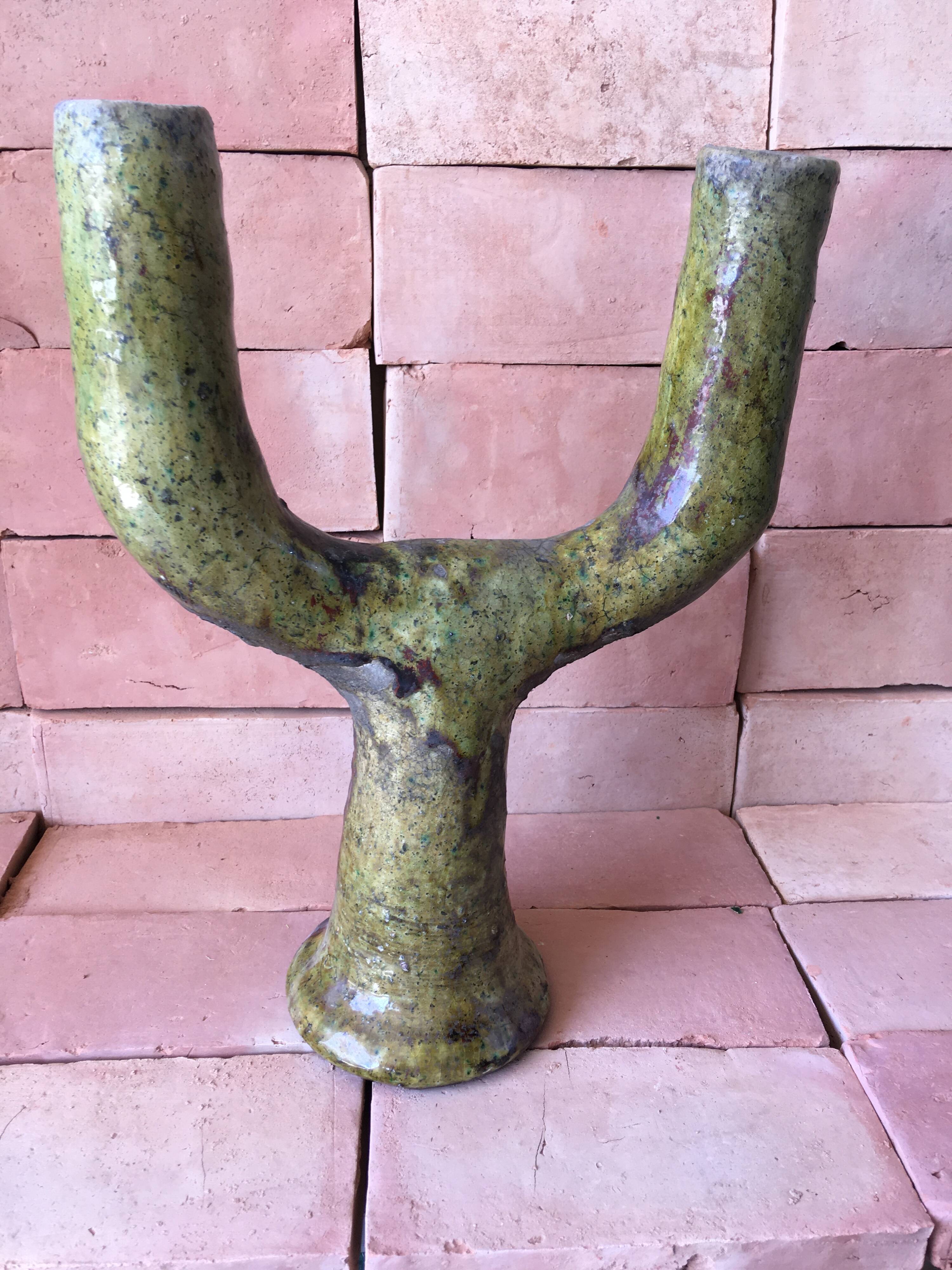 Tamegroute pottery candle holder