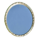 Old large oval wall mirror in silver painted wood - 1950s