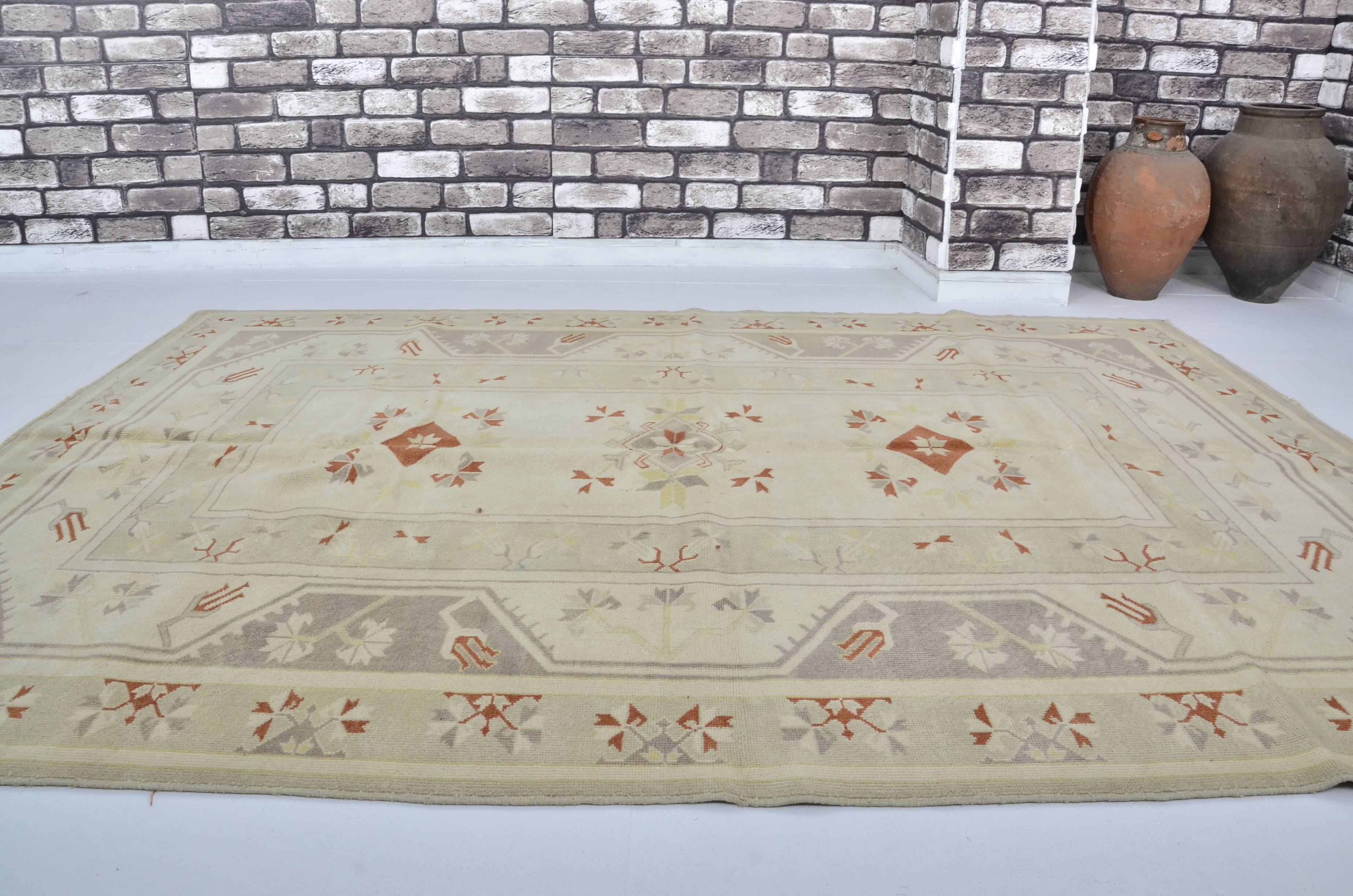 Beige Handknotted Anatolian Wool Carpet sku 2136