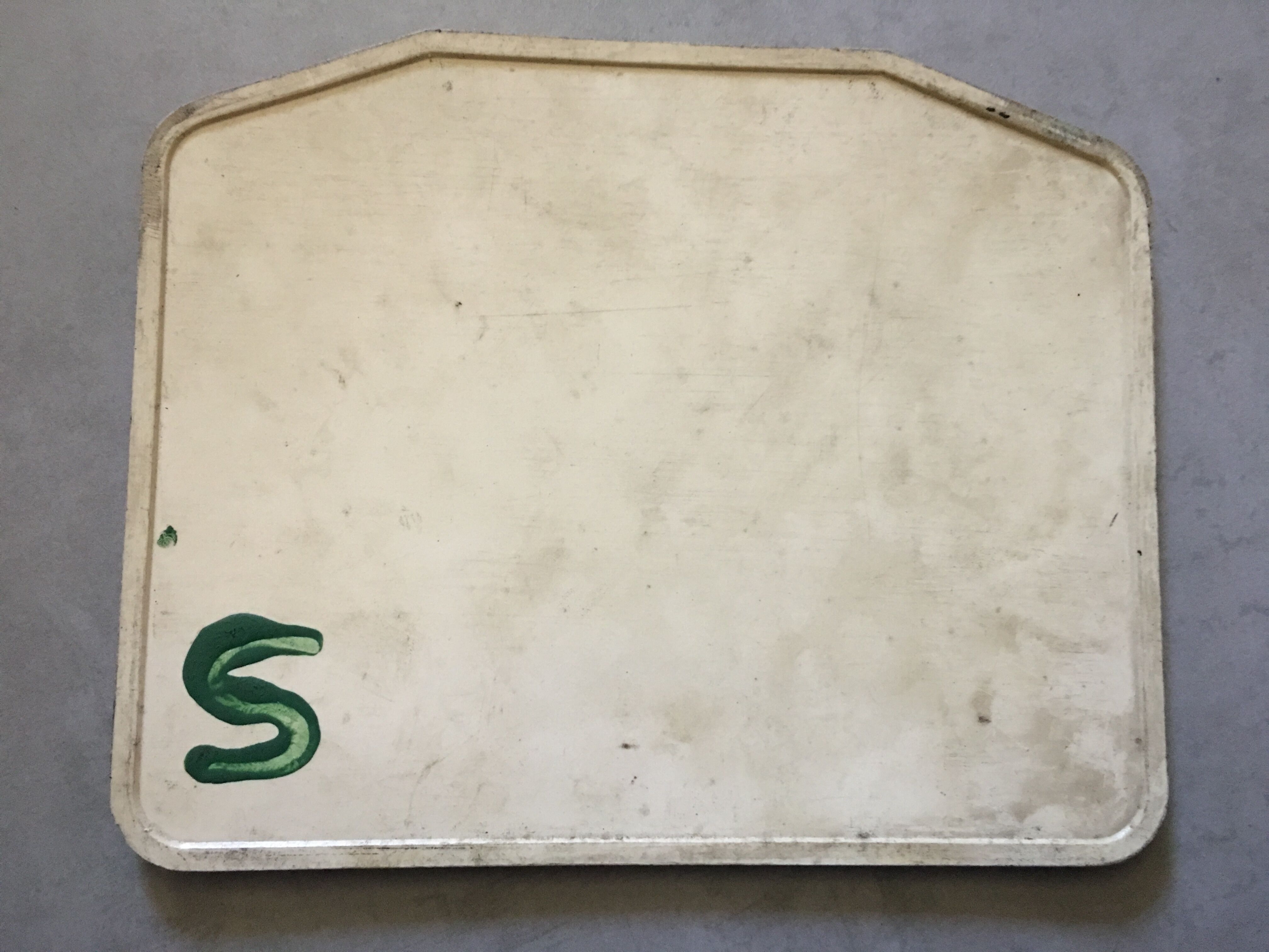 Plaque ancienne de ligne de bus n° 3