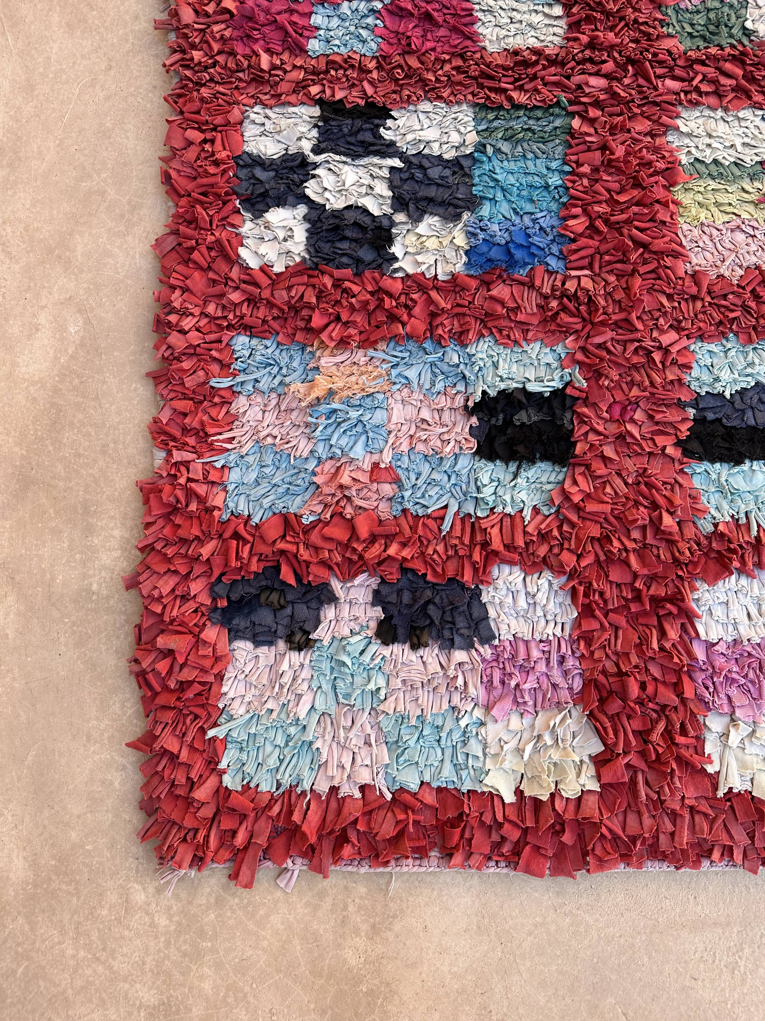 Colorful Boucherouite Moroccan rug - 93 x 245 cm